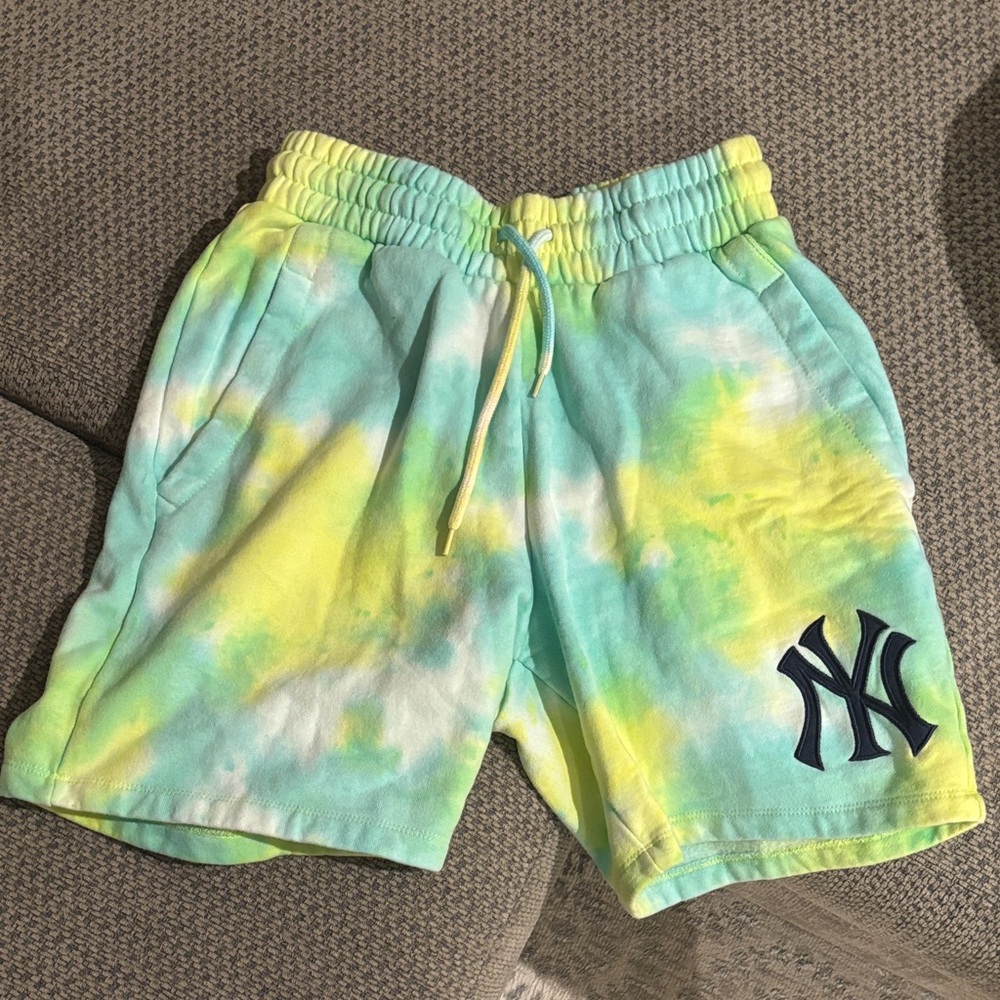 New Era Blue and Yellow Tie-Dye Men's Shorts